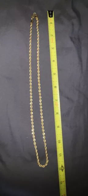 14K ITALY YELLOW Gold Rope Necklace 24