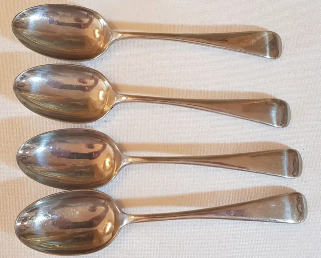 4 Sheffield Silver plate Cutlery Company Old English 17.5cm Dessert Spoons C1930