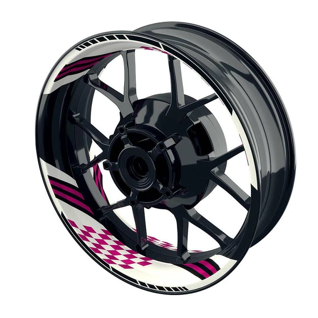 Autocollants Bords De Jante Moto - Lot De Plusieurs Tailles (jusqu'à 18 Cm) - Blanche - Résistants Aux Intempéries - 10