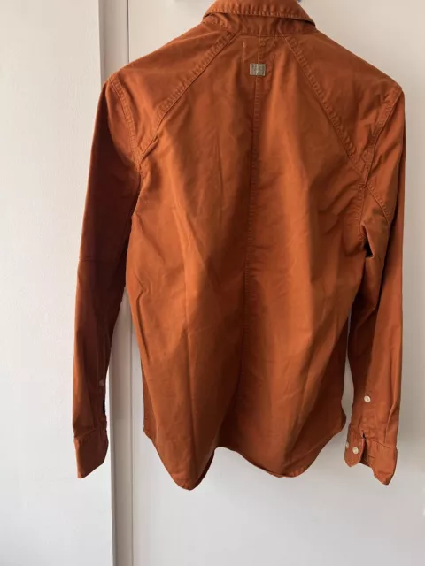 G-Star GStar Raw Mens Stalt Button Down Long Sleeve Shirt Rust Orange Cotton S 2