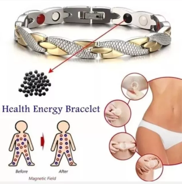 Women Ladies Magnetic Health Bracelet Carpal Tunnel Bangle Arthritis Pain Relief