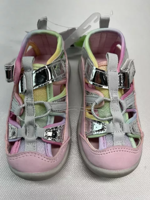 OshKosh Zinger Rainbow Toddler Sandals Shoes Rainbow Girls Sizes 5 6 7 Water