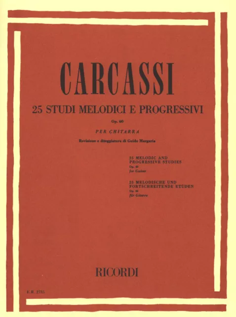 Carcassi - 25 Études Mélodiques Et Progressive - Op 60 pour Guitar,Guido