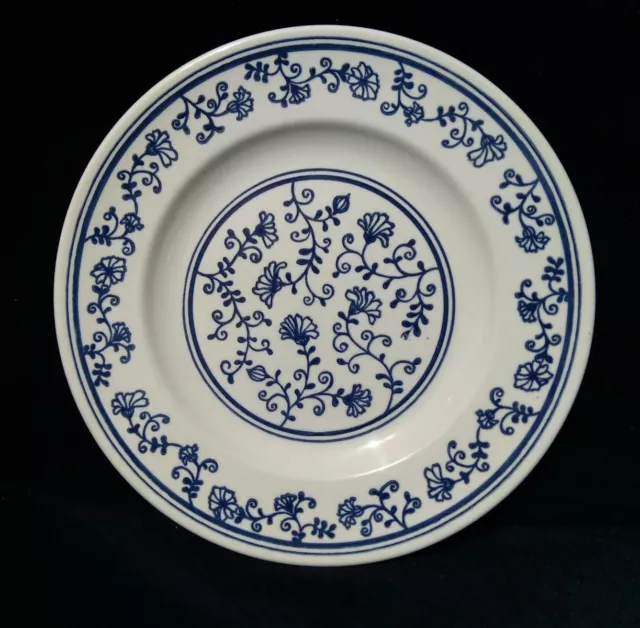 Homer Laughlin Sturbridge Cobalt Blue White Floral Stoneward Dinner Plate 10.25"