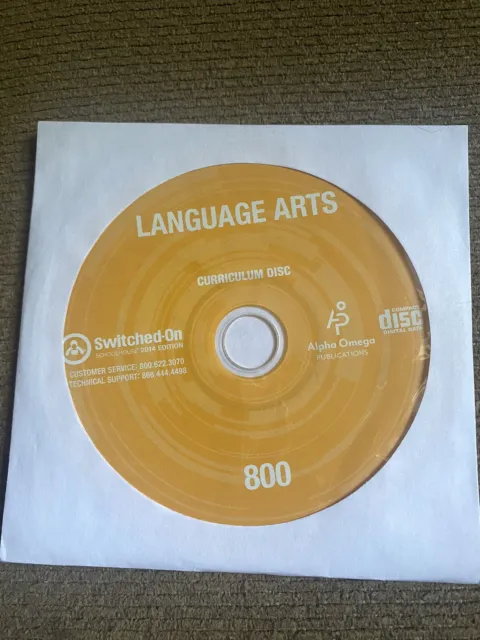 Switched On Schoolhouse Language Arts 800 8th Grade Cd 2014 Edition