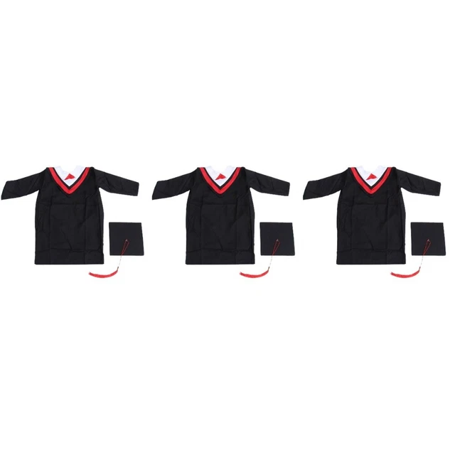 3 Sets Kids Bowtie Set Graduation Costumes Polyester