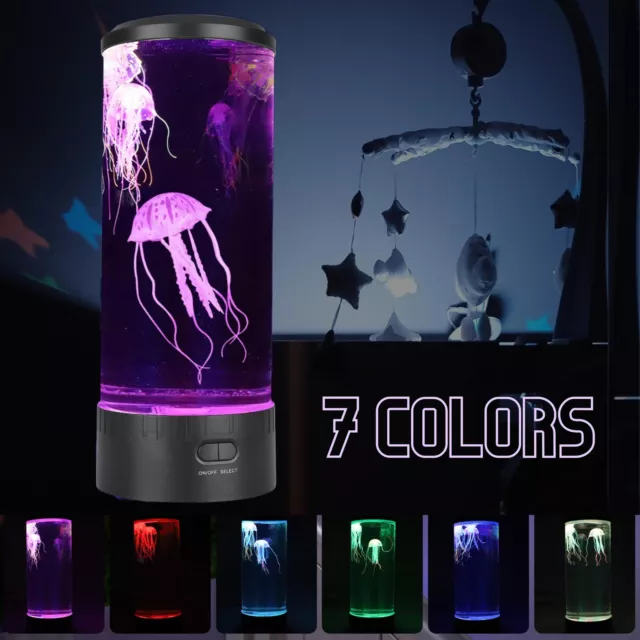 Groovy LED Jellyfish Lava Lamp Mini Electric Aquarium Multi-color Lights Display