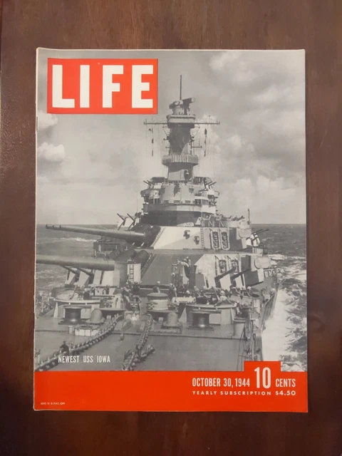 Uss Magazine LIFE MAGAZINE WWII USS Iowa Battleship Omaha Beach Pres Election ...