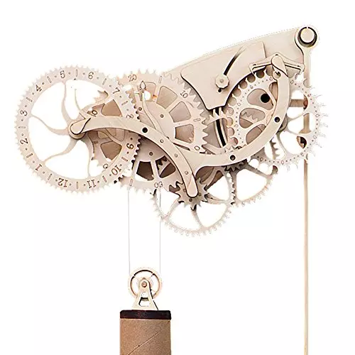 Abong Laser-Cut Mechanical Wooden Pendulum Clock - 3D Clock Puzzle Model Kit -