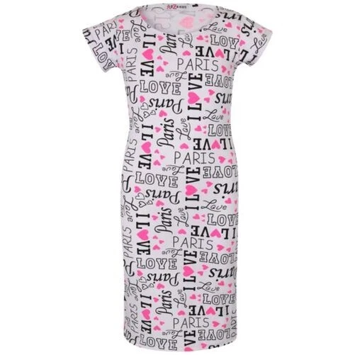 Bambine Midi Abito i Love Paris Stampa Moda Estate Costume Festa Abiti