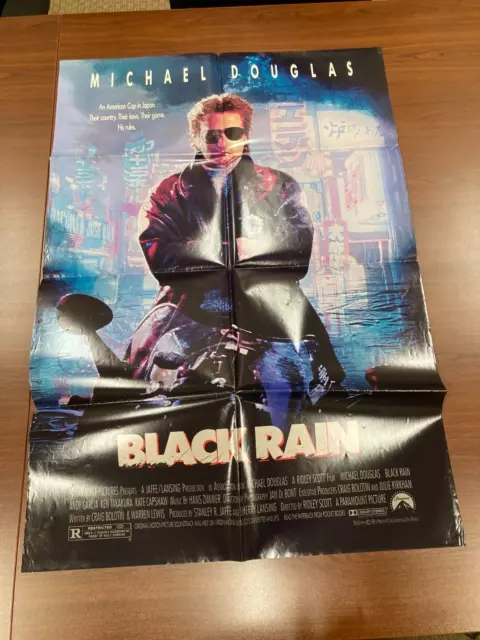 Black Rain 1989 original movie poster 27x40 Good Condition Michael Douglas