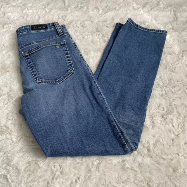 Alexa Chung for AG Adriano Goldschmied Women's Size 26R Blue Straight Leg Jeans