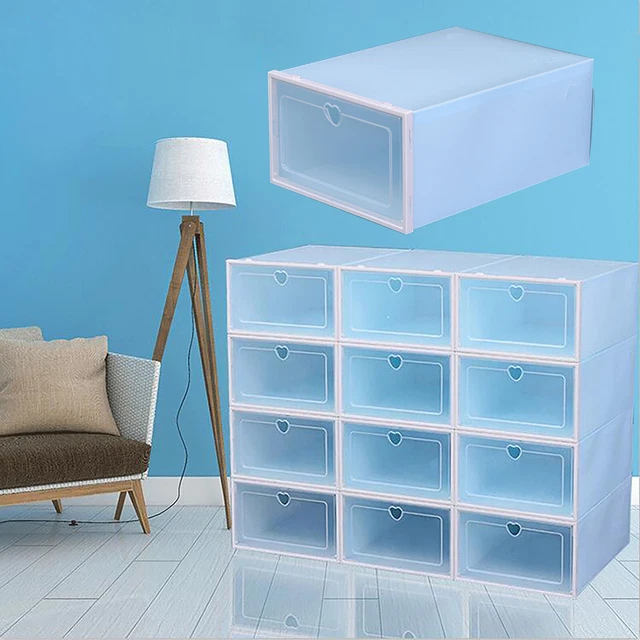 Juego de caja de zapatos de los años 20 caja de zapatos transparente almacenamiento apilable juego con tapa