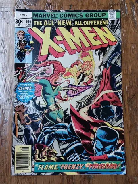UNCANNY X-MEN #105 Phoenix vs Firelord 1977 Marvel Claremont Dave Cockrum Shi'ar