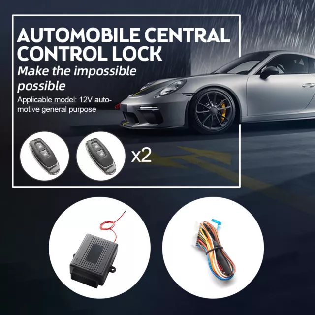 12V Auto Car Keyless Entry Alarm Security System with 2 Key Fob Remote Controls