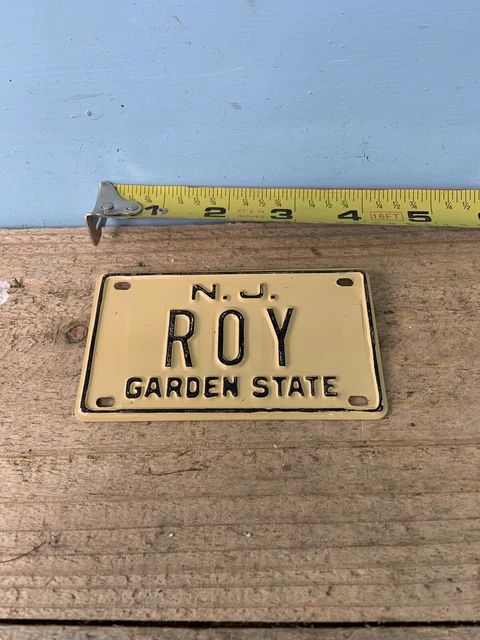 Old School JERSEY Bike License Plate- “ ROY  ”-SCHWINN Stingray,Mongoose BMX