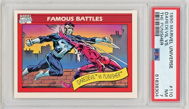 SET BREAK Daredevil vs The Punisher #110 1990 Marvel Comics Universe PSA 7 Sharp