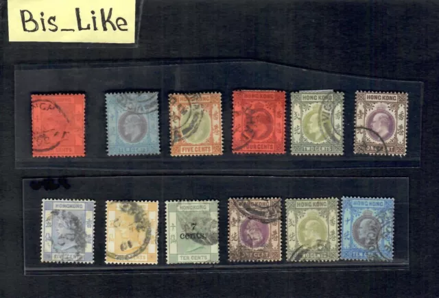 BIS-LIKE:12 stamps GB Col. Hong Kong used LOT 06 AP U 124