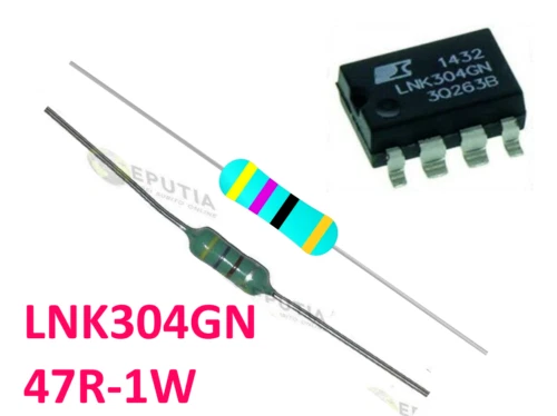 LNK364gn + Resistance 47 Ohms 3W Anti-Flamme