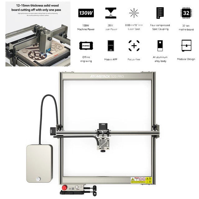 ATOMSTACK S20 PRO 20W Eye Protection Fixedfocus Laser Engraver Cutting