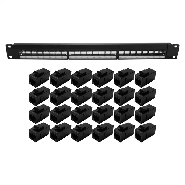 kwmobile Lot 5 organiseurs de câbles 1U 19 - 5 Panneaux de câblage Horizontal pour Rack Serveur
