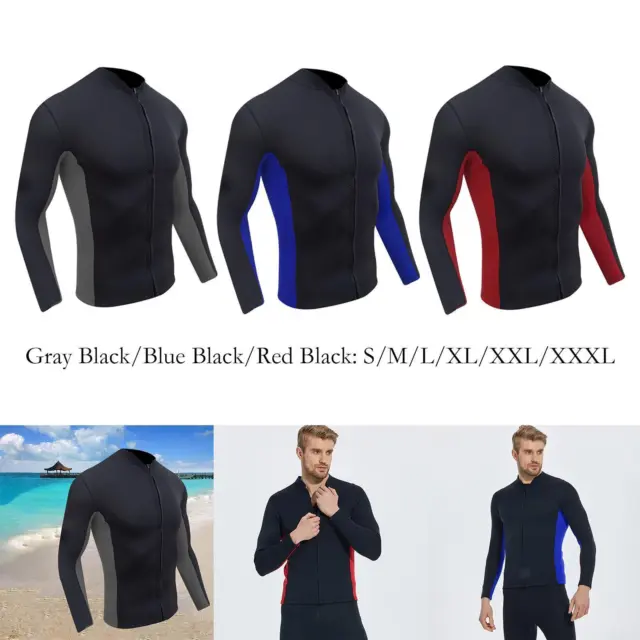 Wetsuit Top Long Sleeve Jacket for Water Aerobics Snorkeling in Cold Water