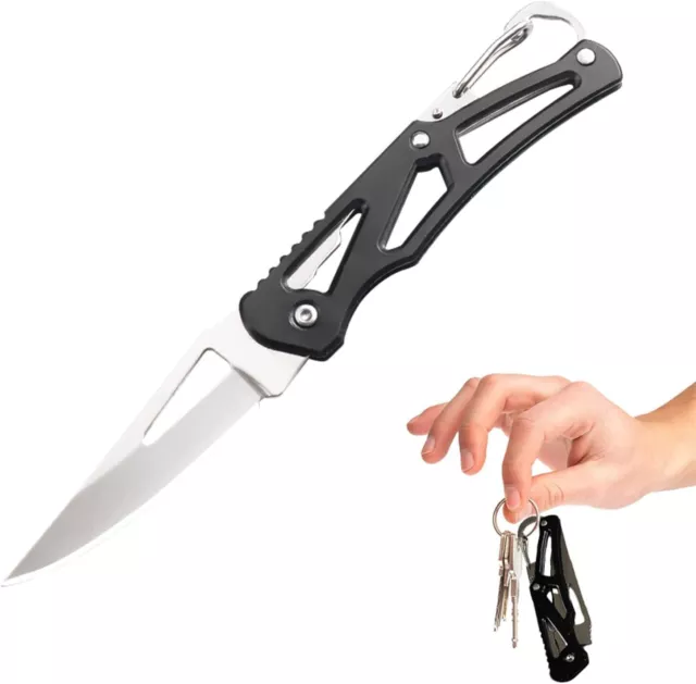 Coltello Coltellino Pieghevole Portachiavi Tascabile Da Collezione ACCIAIO INOX