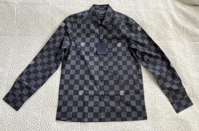 100% AUTHENTIC LOUIS Vuitton T-Shirt Damier Brown Ebene Short ...