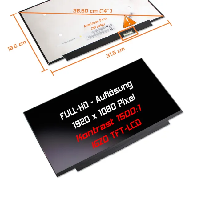 14,0" LED Display matt passend für Lenovo ThinkPad T14s IGZO Gen 1 IPS Full-HD