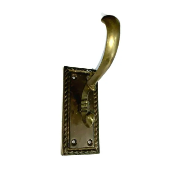Brass Coat Hook 4 1/4" x 1 13/16" Wall plate