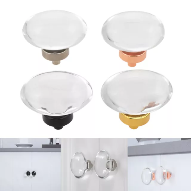 1Pc Crystal Knob Oval Clear Door Cabinet Pulls Drawer Furniture Handle Hardware