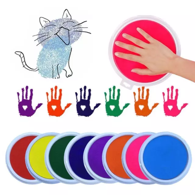 Large Rainbow Ink Pad - Multi Colour Giant 18cm For Stamps Kids Cards Craft Y6J8