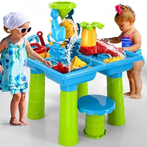 KIDS SAND AND Water Table for Toddlers, 4 in 1 Outdoor Sand Water Play