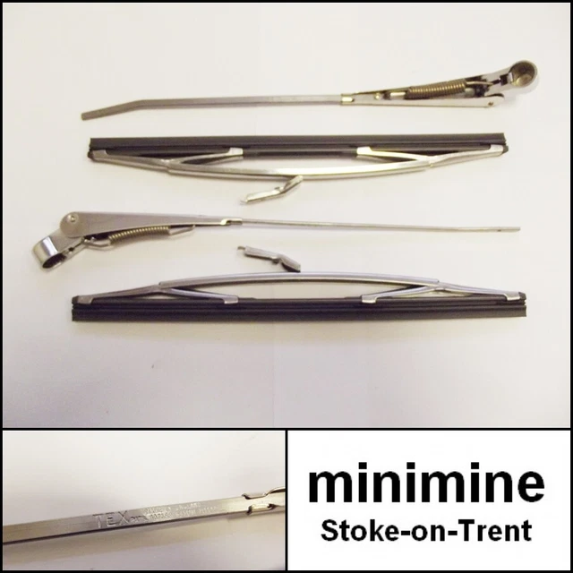 Classic Car Stainless Steel Wiper Blade & Arm Combo – 10 Blades + 11 Arms, Front Left/Right Fit 3 thumbnail image