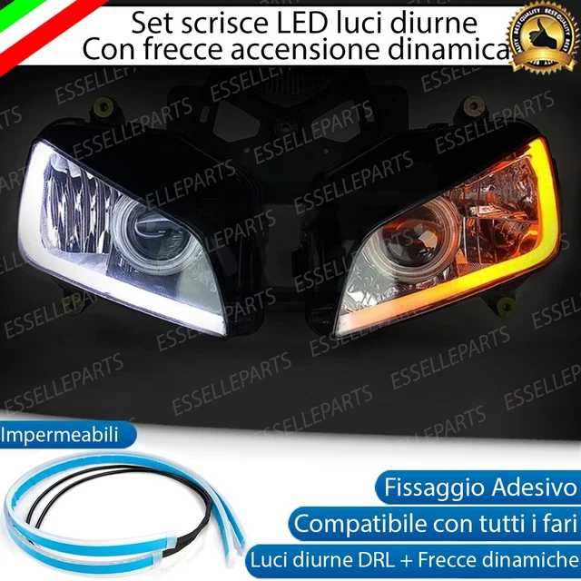 Coppia Strisce Led Luci Diurne DRL + Frecce Dinamiche per Moto,Scooter