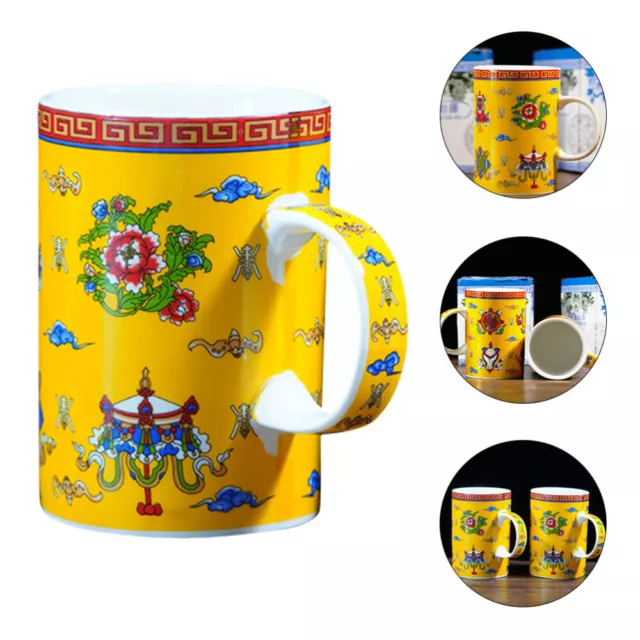 Porcelain Dragon Pattern Coffee Mug with Lid - Jingdezhen Personal Tea Cup-QX