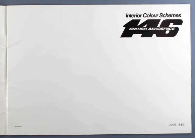 British Aerospace Bae 146 Interior Colour Schemes Manufacturers Sales Brochure 2