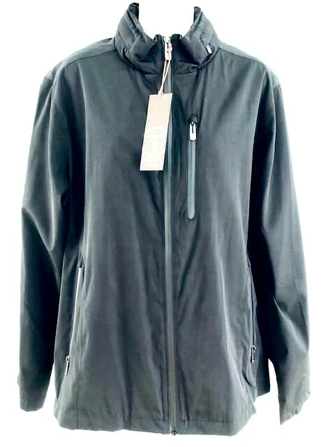NWT TUMI T-Tech Mens FOLDABLE Jacket Parka Hood Pockets Black Size LARGE