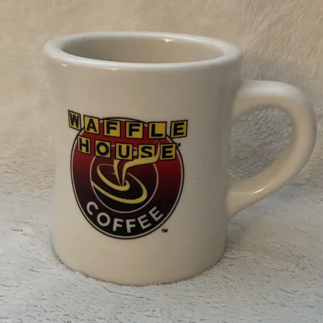 Waffle House Coffee Restaurant Ware Coffee Mug Thick White Swirl Pattern Tuxton