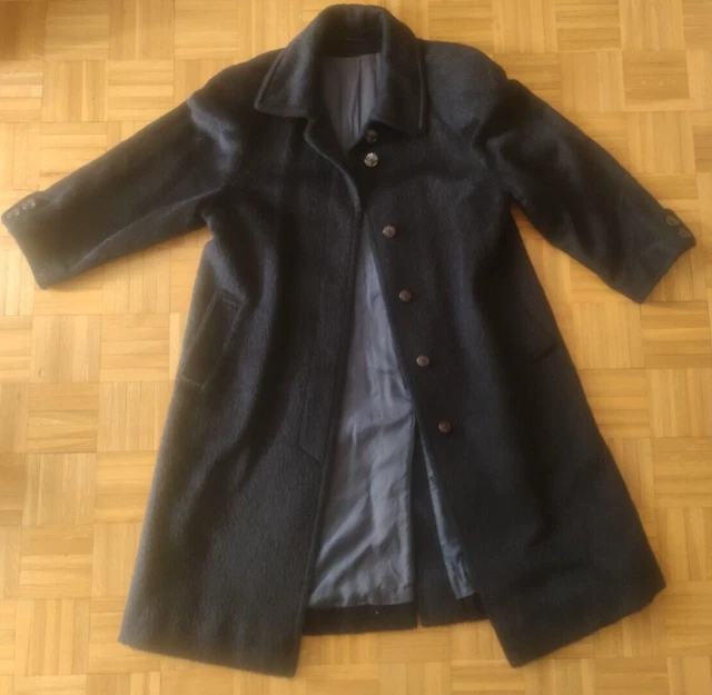 VTG Calw Nobilana Llama 100% Edles Natuahar Women Dark Blue Coat Western Germany