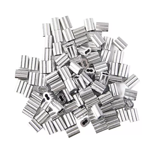 1X(120x Aluminum Crimping Loop Sleeve for 2mm Diameter Wire Rope and Cable K7)