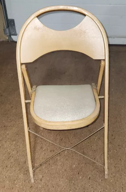 Vintage Chair Folding Louis Rastetter & Sons Solid Kumfort Fort Wayne Ind