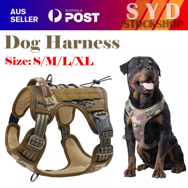 S-XL Dog Harness Tactical No Pull Adjustable Pet Military Working Training Vest