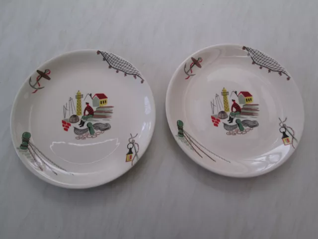 Alfred Meakin large dinner plates in the Clovelly / fisherman design x 2