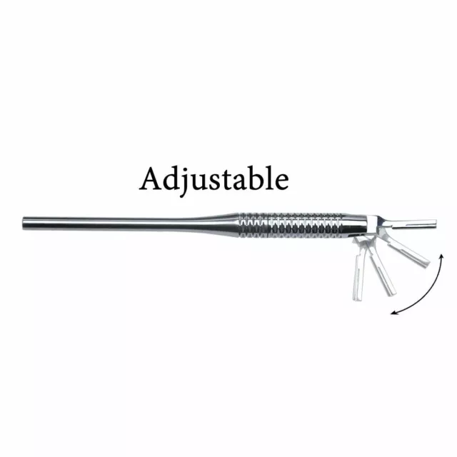 Dental Surgical Round Pattern Adjustable 7 Way Scalpel Handle #3 Stainless Steel