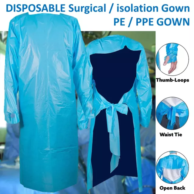 Unisex Medical Isolation Surgical Gowns Apron Coverall Hospital Scrubs Uniform