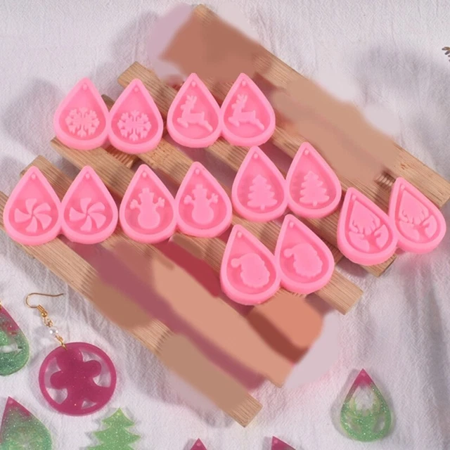 8X/set Teardrop Pendant Silicone Molds with Hole for Resin Epoxy Casting
