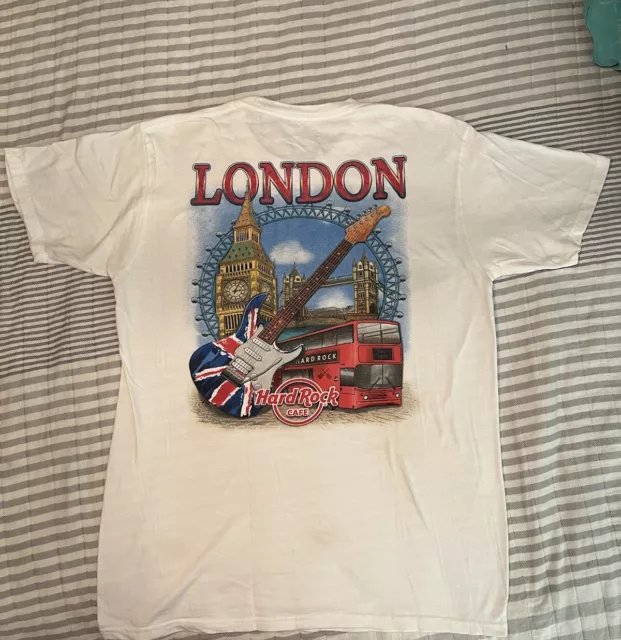 Vintage Hard Rock Cafe LONDON White T-Shirt Size Large