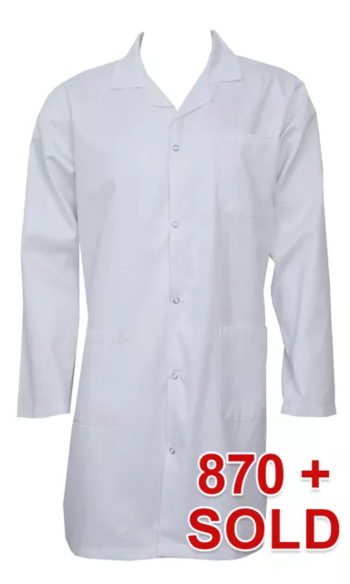 Unisex White Coat Food White Lab Laboratory Warehouse Doctor's White Coat