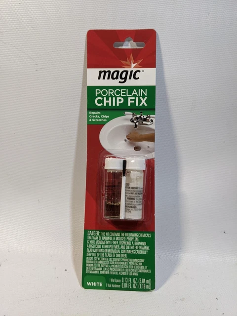 New White Magic Porcelain 2 Part Epoxy Chip Fix    D3